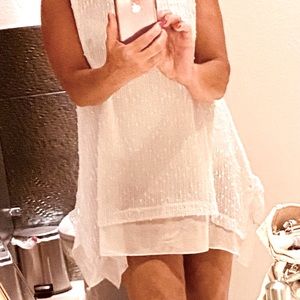 Women’s  Sheer Shimmer White Micro Mini